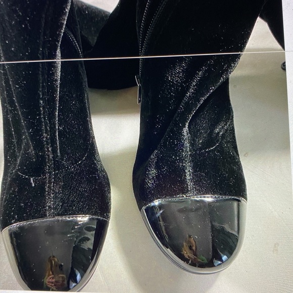 Black velvet above knees boots Pantene leather toe - Picture 7 of 16